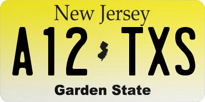 NJ license plate A12TXS
