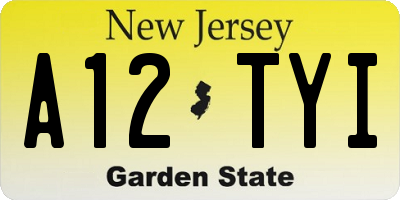 NJ license plate A12TYI
