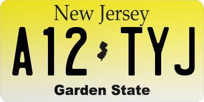 NJ license plate A12TYJ