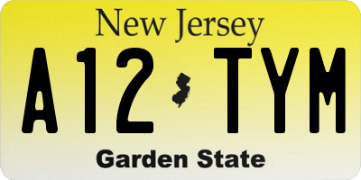 NJ license plate A12TYM