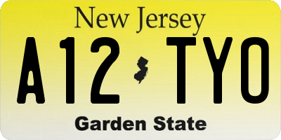NJ license plate A12TYO