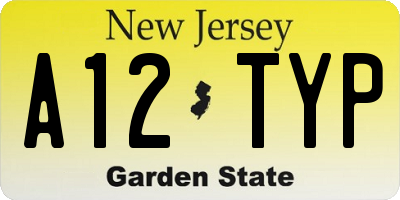 NJ license plate A12TYP