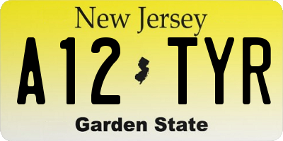 NJ license plate A12TYR
