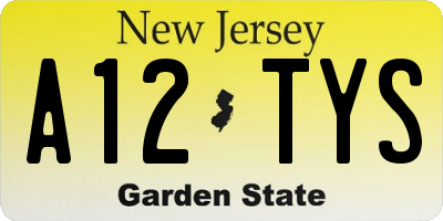 NJ license plate A12TYS