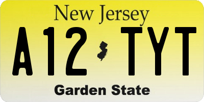 NJ license plate A12TYT