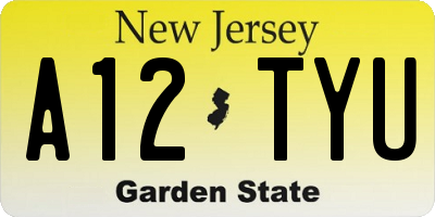 NJ license plate A12TYU