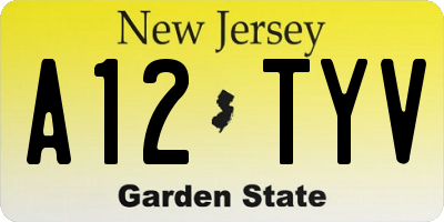 NJ license plate A12TYV