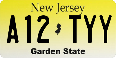 NJ license plate A12TYY