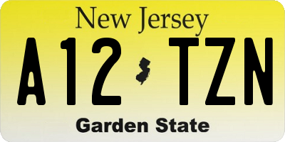 NJ license plate A12TZN
