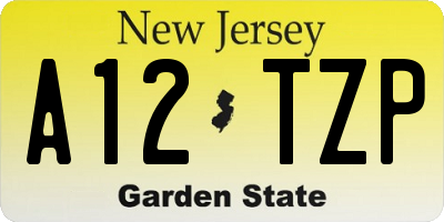 NJ license plate A12TZP