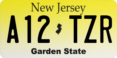 NJ license plate A12TZR