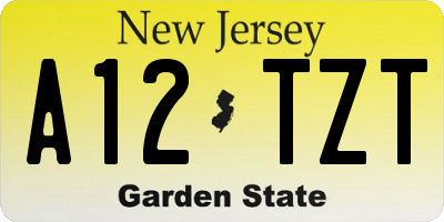 NJ license plate A12TZT
