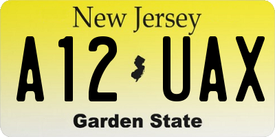 NJ license plate A12UAX