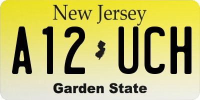 NJ license plate A12UCH
