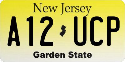 NJ license plate A12UCP