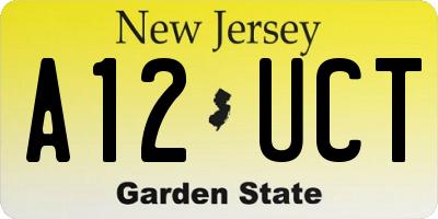 NJ license plate A12UCT