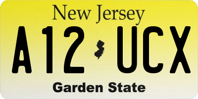 NJ license plate A12UCX