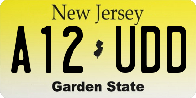 NJ license plate A12UDD