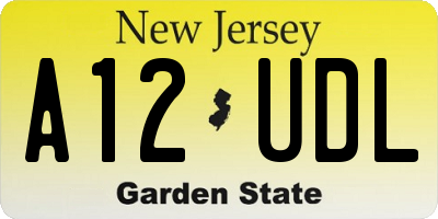 NJ license plate A12UDL
