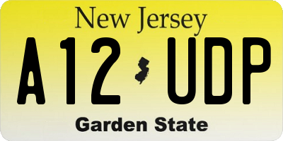 NJ license plate A12UDP