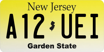 NJ license plate A12UEI