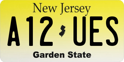 NJ license plate A12UES