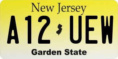 NJ license plate A12UEW