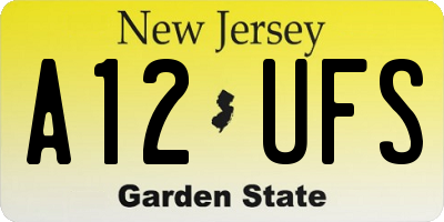 NJ license plate A12UFS