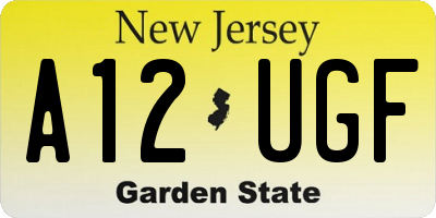 NJ license plate A12UGF