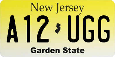 NJ license plate A12UGG