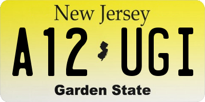 NJ license plate A12UGI