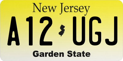 NJ license plate A12UGJ