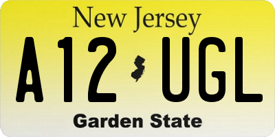 NJ license plate A12UGL