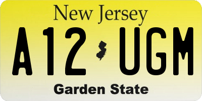 NJ license plate A12UGM