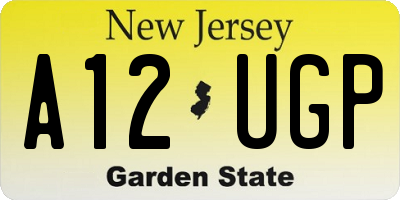 NJ license plate A12UGP