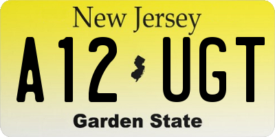 NJ license plate A12UGT