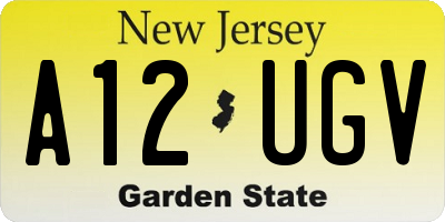 NJ license plate A12UGV