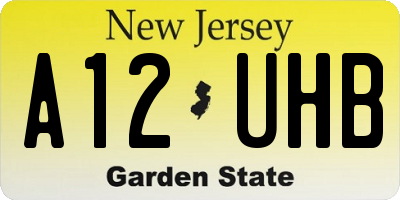 NJ license plate A12UHB