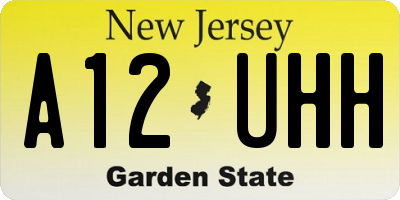 NJ license plate A12UHH