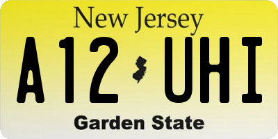 NJ license plate A12UHI