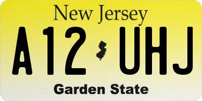 NJ license plate A12UHJ