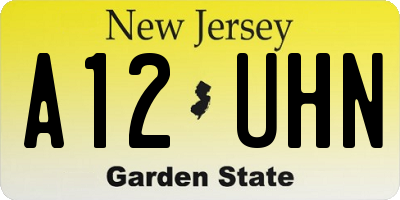 NJ license plate A12UHN