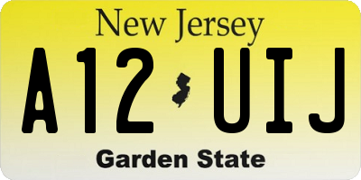NJ license plate A12UIJ