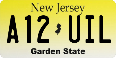 NJ license plate A12UIL