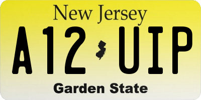 NJ license plate A12UIP