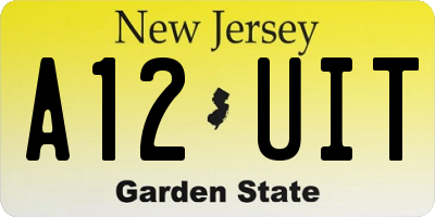 NJ license plate A12UIT