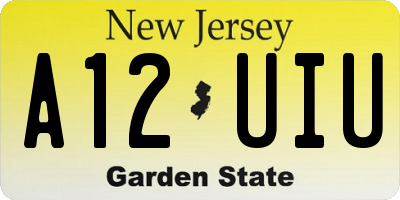 NJ license plate A12UIU