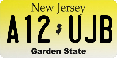 NJ license plate A12UJB