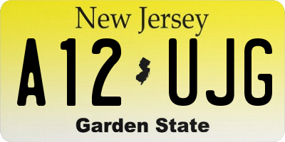 NJ license plate A12UJG