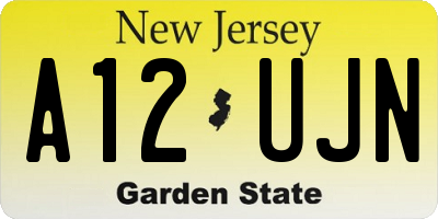 NJ license plate A12UJN